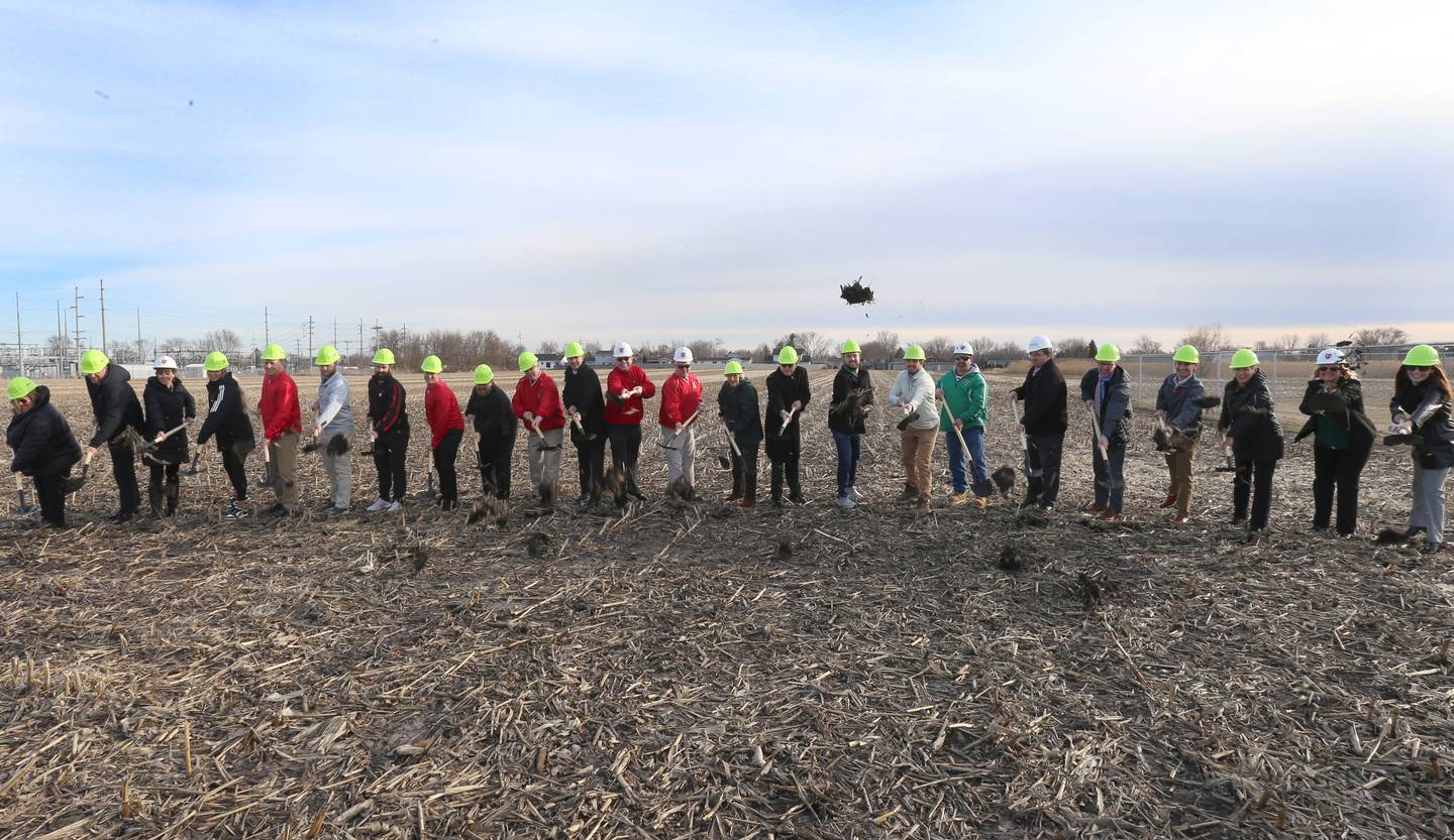 La Salle-Peru Township High School coaches, board members, faculty and administrators broke ground on a 9.5 million dollar addition to the La Salle-Peru Township High School Athletic Complex on Tuesday, March 7, 2023 in La Salle. This project will see the addition of competition baseball and softball diamonds, expansion of tennis courts, and installation of artificial turf to the school’s soccer field, along with expanded parking space. Additionally, restroom facilities will be added to the existing soccer field utility building and a structure will be built near the baseball/softball diamonds to serve as a concession stand, press box, and restrooms.