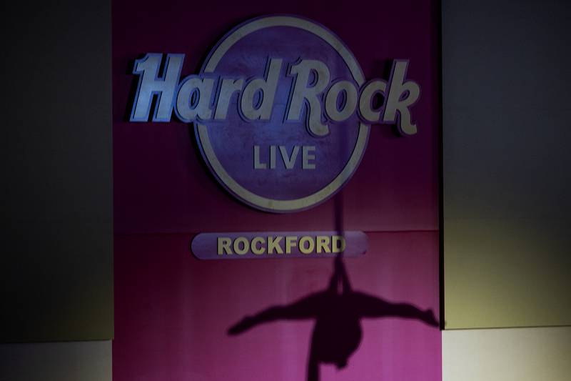 Aerialists start the show Thursday, Aug. 29, 2024, at the Hard Rock Casino Rockford.