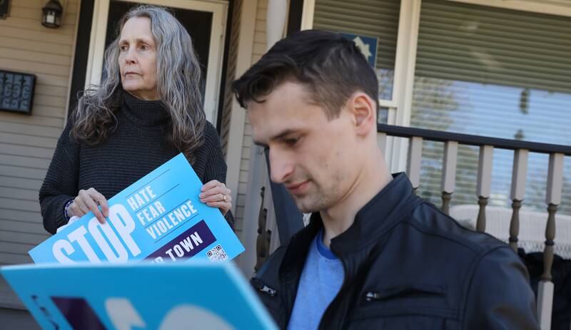 Robin Tyroff and Dima Ehlers have helped to organize a Not in Our Town movement in Downers Grove. The organization is designed to combat the divisiveness growing in the village and promote inclusiveness.
