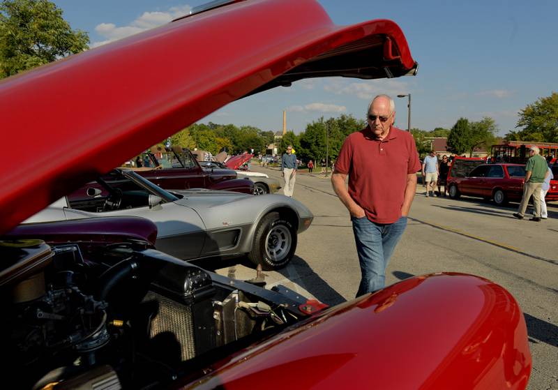 Donn Miller checks out a 1955 Cadillac Eldorado Biarritz Convertible at The Wayback Wheels Car Show held in conjunction with the Batavia MainStreet’s Block Party & Taste of Batavia on Sunday, Aug 31, 2025 in Batavia.
