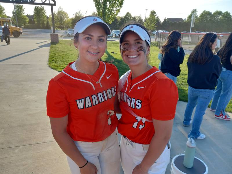 From left, Lincoln-Way West's Reese Rourke and Abby Brueggmann