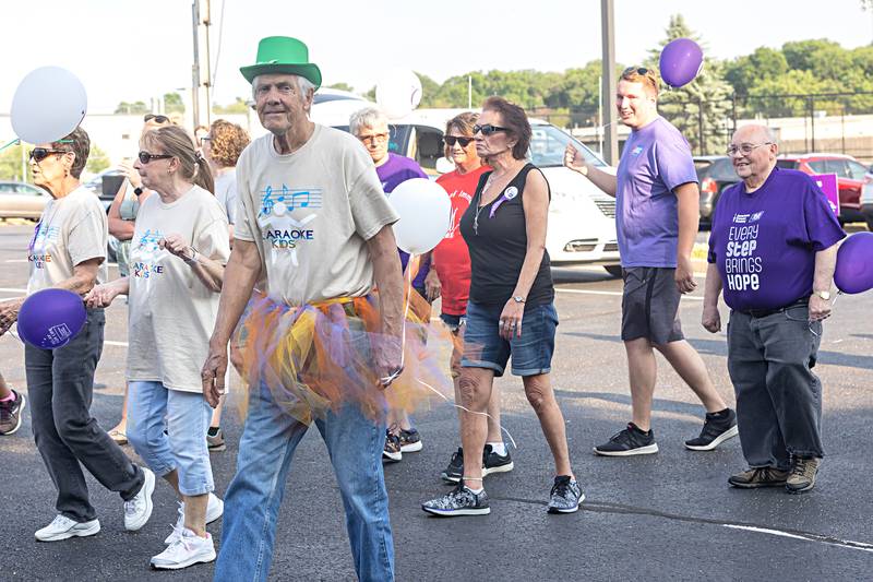 Cancer survivors make their way during the surviver lap during Relay for Life of Whiteside County’s event Saturday, June 3, 2023 at Westwood. 284 total years of survival were represented in the lap.