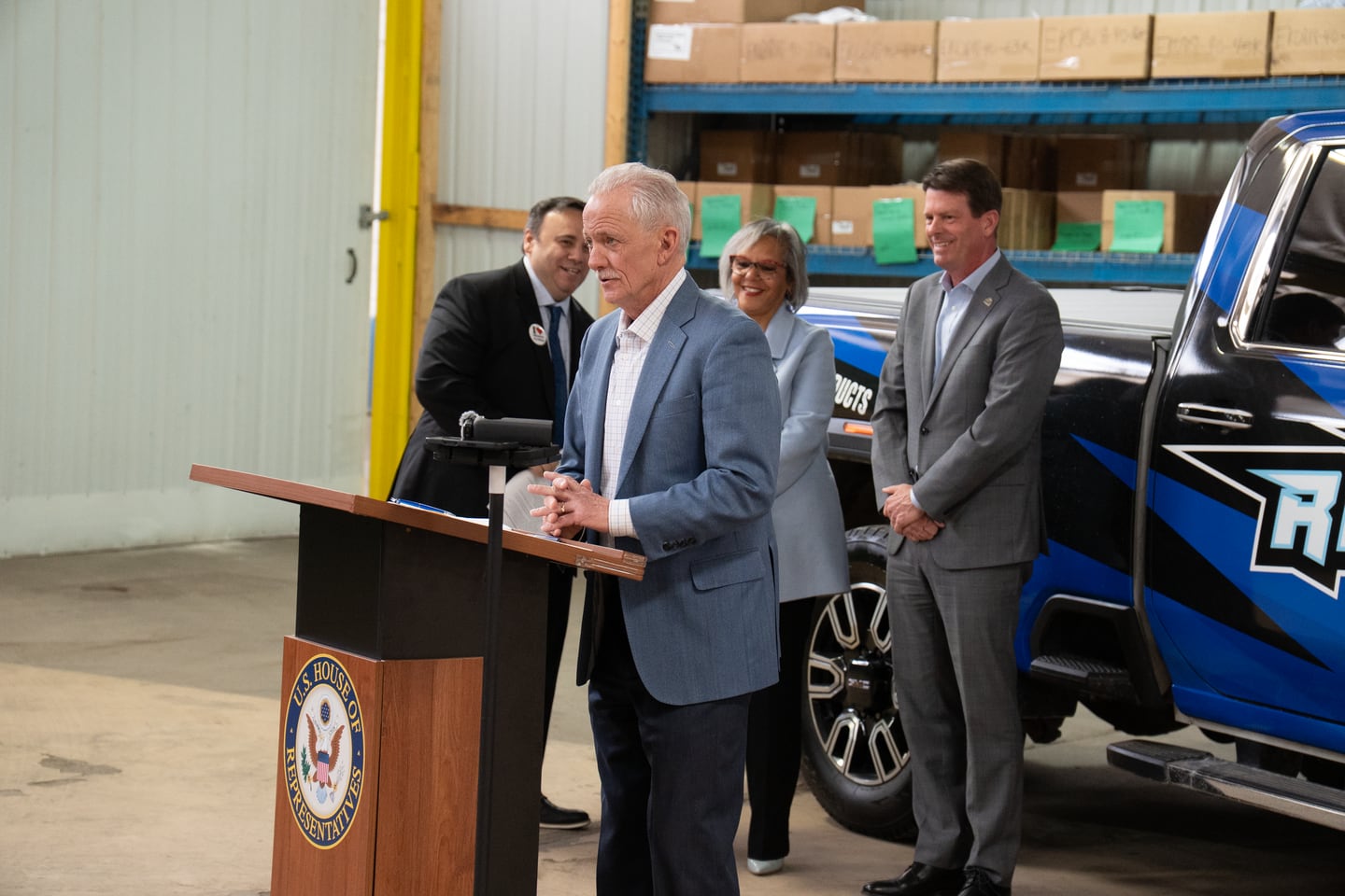 Jeff Bennett, Chairman of the Economic Alliance of Kankakee County, makes comments during Tuesday's event at David Bradley Industrial Park campus Feb. 17, 2026.