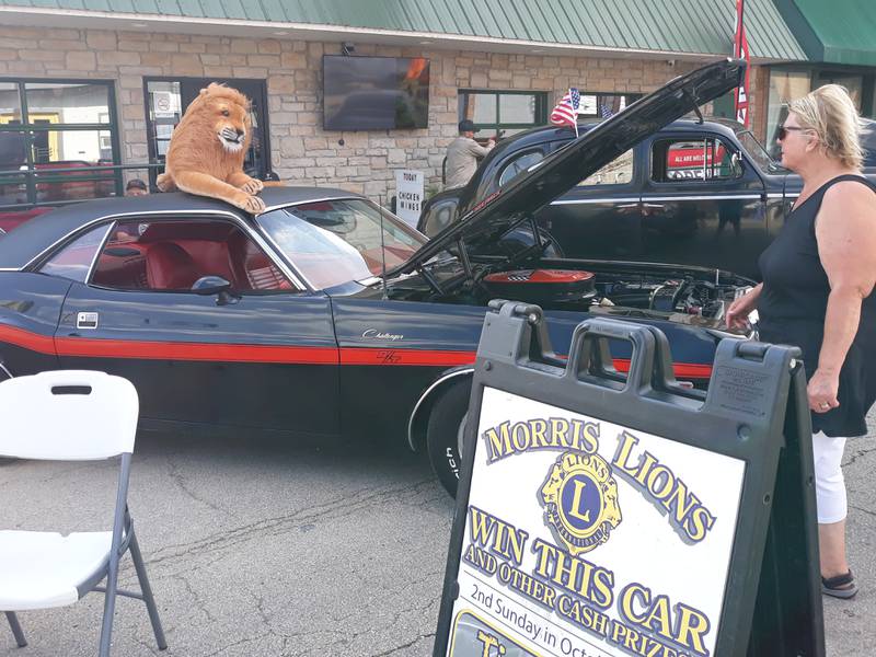 The Morris Lions Club sold raffle tickets for a chance to win a car Saturday, Aug. 6, 2022, at the Shipyard Days car show in Seneca.