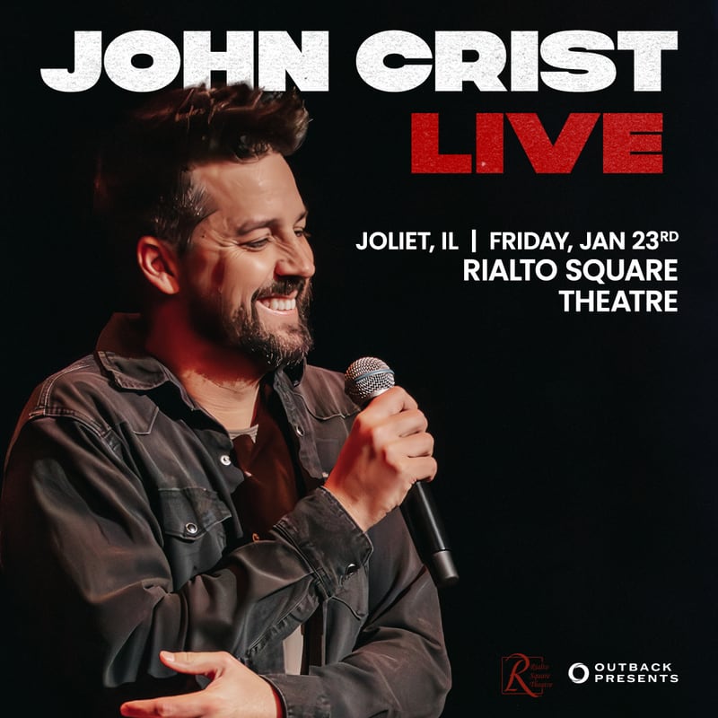 Comedian John Crist will perform at downtown Joliet’s Rialto Square Theatre on Friday, Jan. 23, 2026.