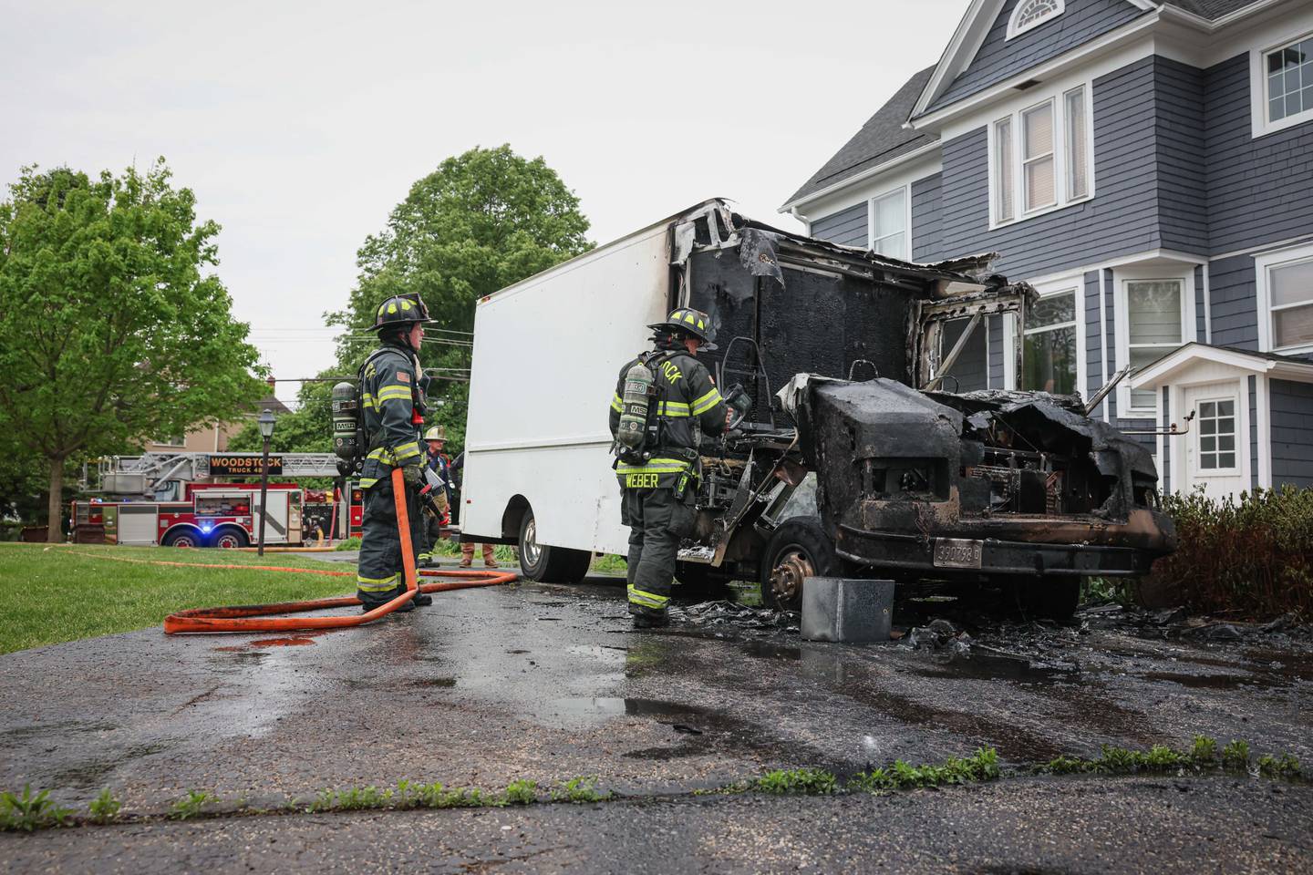 Multiple 911 callers alerted the Woodstock Fire/Rescue District to this vehicle fire on Friday, May 22, 2026 in Woodstock.