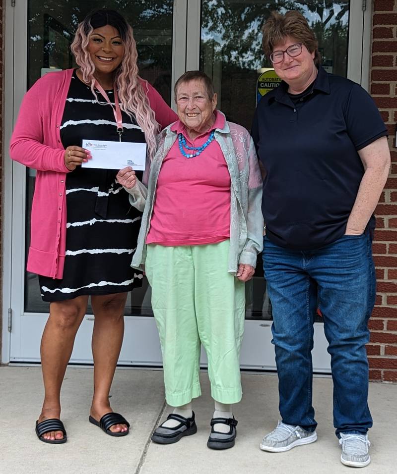 (Left to right); Youth Services Bureau director Shatoya Jackson, St. Paul’s assistant treasurer Pat Brown, and church member Lucinda Brunner.