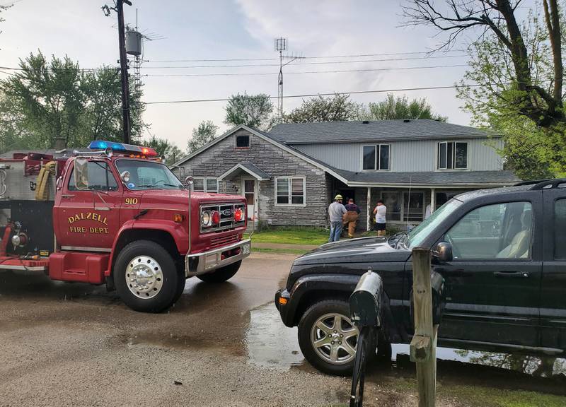 A fire broke out shortly before 6 p.m. on Wednesday at 224 Scott St. in Dalzell. Officials believe that the fire was started by a lighting strike that struck the home.