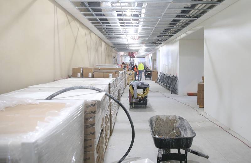 A view down the main hallway at the new YMCA building on Wednesday Jan. 24, 2024 in Ottawa.