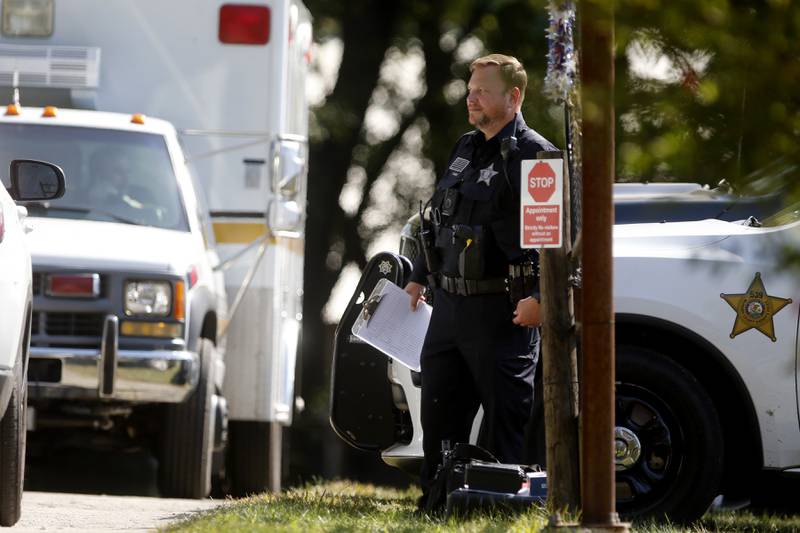 McHenry County Sheriff’s deputies investigate a shooting in the  8900 block of East Tryon Grove Road Thursday, Oct. 10, 2024.