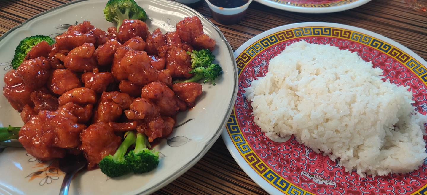 The orange chicken at Ren's in Sycamore.