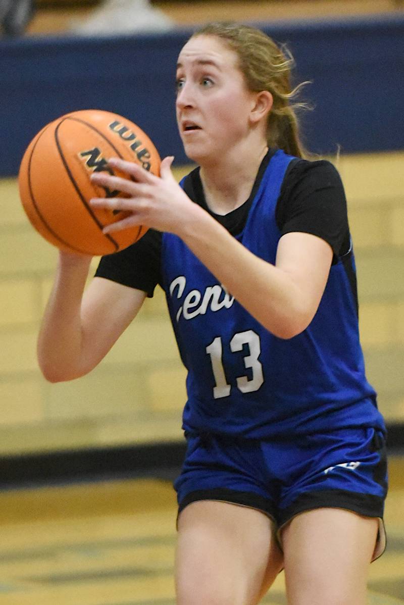 Clifton Central's Alexis Schultz shoots a 3-pointer during a game at Cissna Park Wednesday, Feb. 4, 2026.