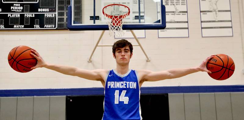 Princeton senior Grady Thompson, a First Team All-Stater, is the 2022-23 NewsTribune Boys Basketball Player of the Year.