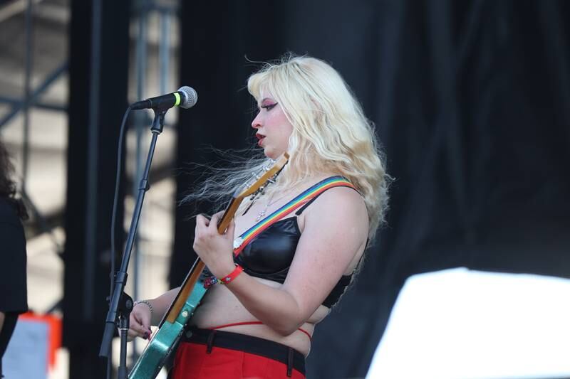Melissa Brooks of The Aquadolls performs on the Rise Stage on day one of Riot Fest, Friday, Sept. 15, in Chicago.