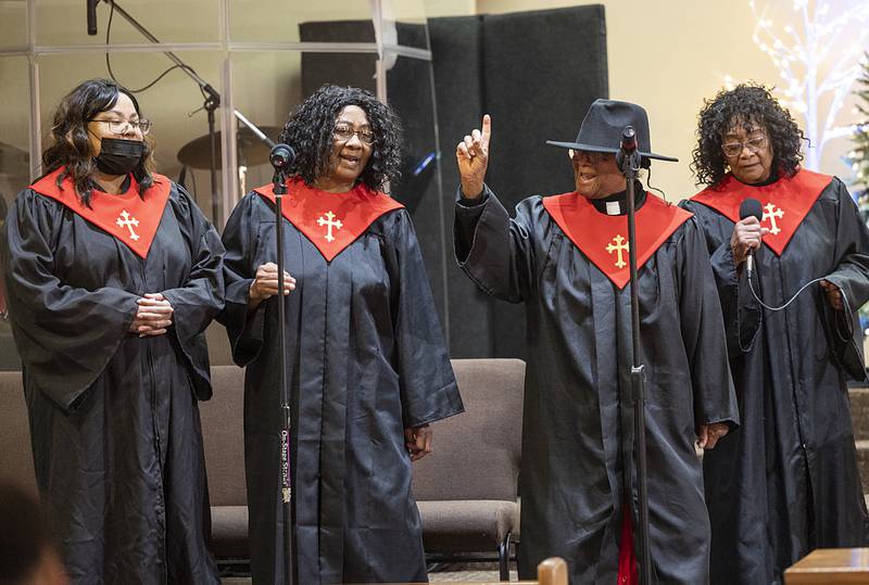 Members of the Friendship Temple of Christ sing a song titled “Something About the Name Jesus” Sunday, Jan. 19, 2025, in Sterling.