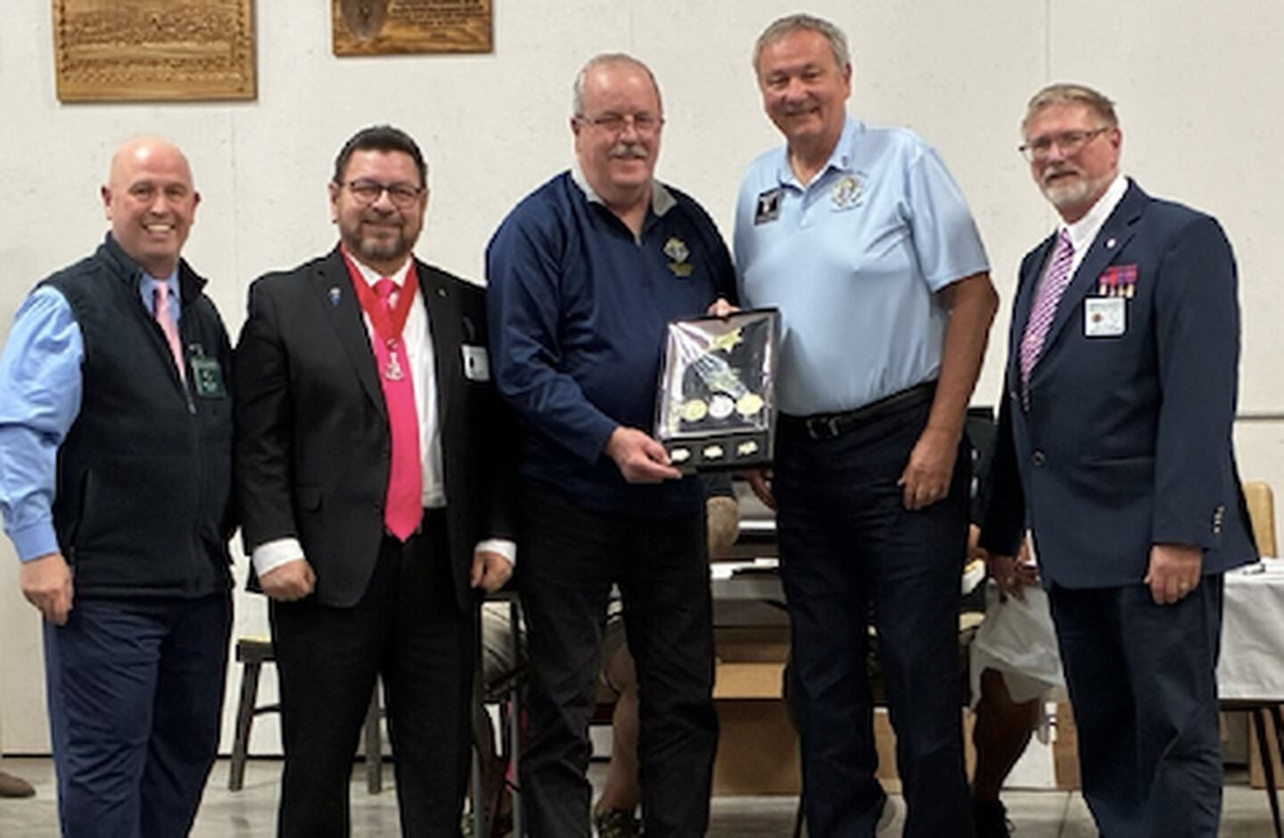 The Knights of Columbus council from Yorkville received their international organization's top award, the Star Award, in-part for their dedication to community service. Pictured, Mike Enos, Rick Llanes, Jim Zella, Mike Pfeiffer and Jeff Peters.