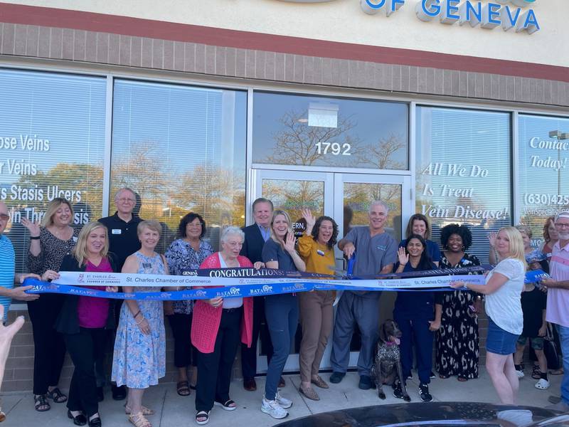 Vein Specialists of Geneva celebrated its opening at 1792 S. Randall Road in Geneva alongside staff and members of the Geneva and Batavia chambers of commerce on October 3, 2023