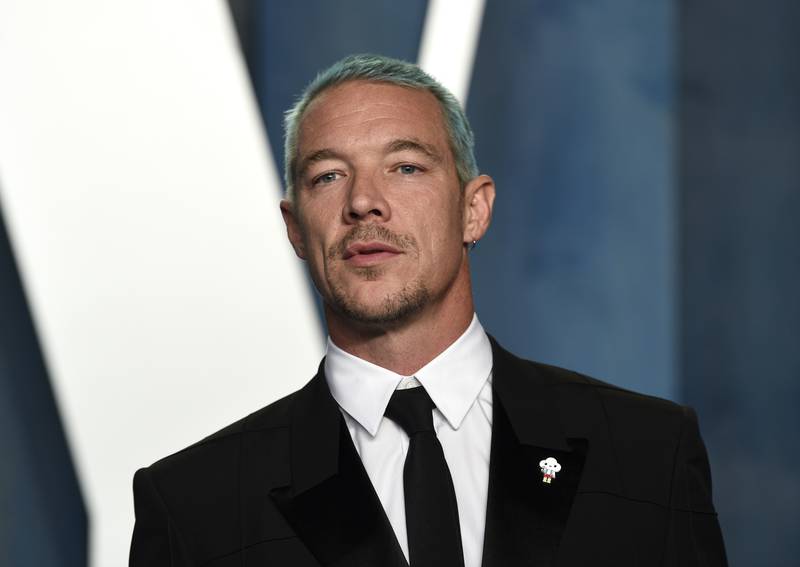 Diplo arrives at the Vanity Fair Oscar Party on Sunday, March 27, 2022, at the Wallis Annenberg Center for the Performing Arts in Beverly Hills, Calif. (Photo by Evan Agostini/Invision/AP)