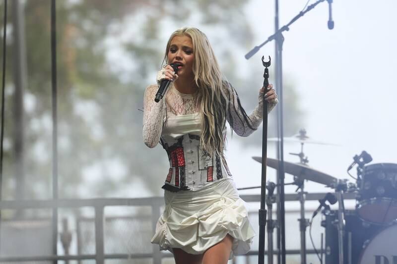 Hayes Warner, a Northwestern University graduate, performs at Lollapalooza on Saturday, Aug. 3, 2024 in Chicago.