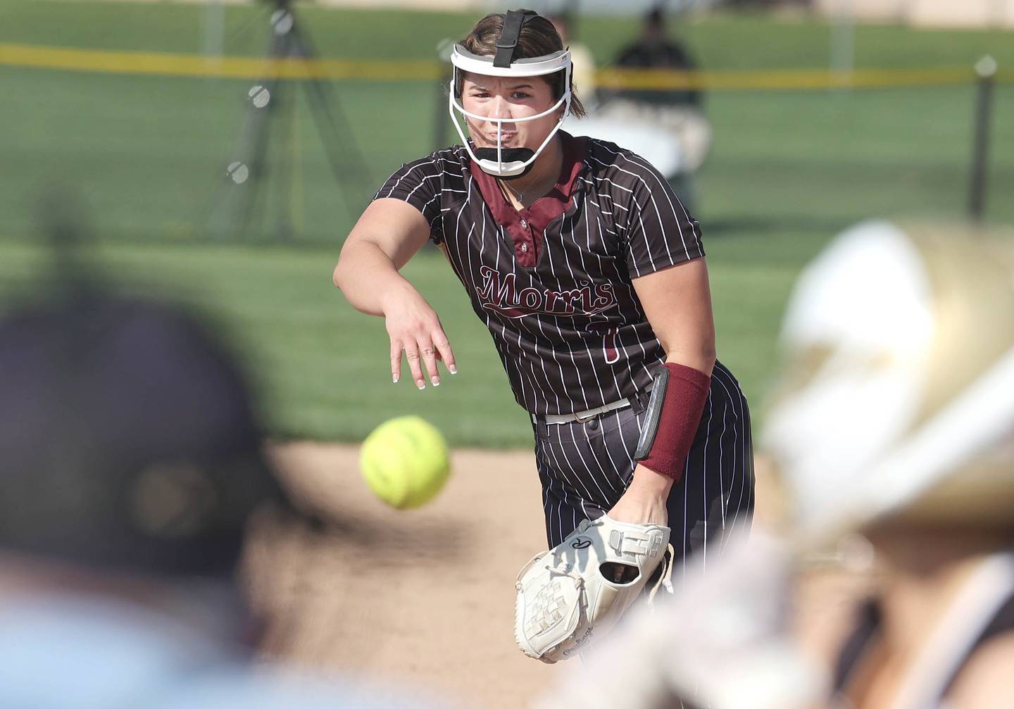 Morris' Ella Davis fires a pitch during their game against Sycamore Wednesday, May 10, 2023, at Sycamore High School.