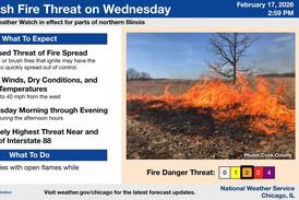 Conditions right for potential brush fires across northern Illinois on Wednesday