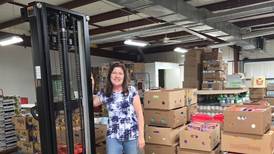 IV Food Pantry pallet stacker funded by anonymous donor