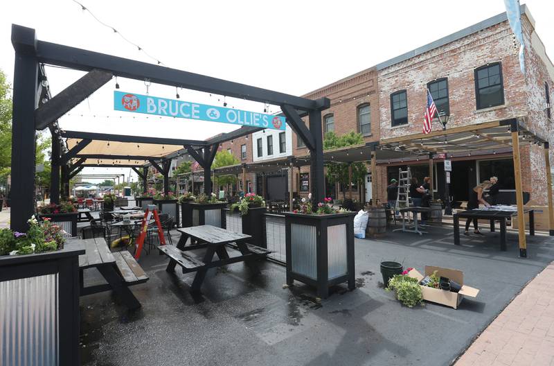 A view of Mill Street dining on Friday, May 8, 2026 downtown Utica. The road will be closed to traffic until late October.