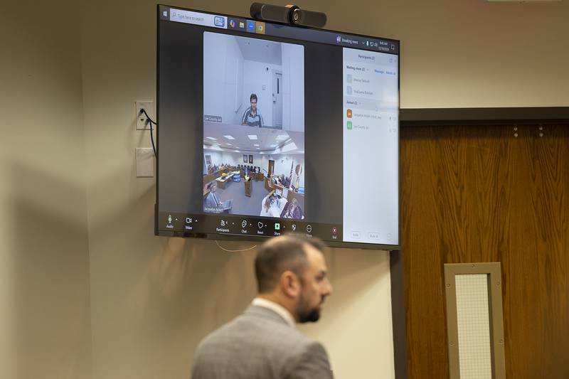David Sosa appears in court via video Thursday, Dec. 19, 2024, in Dixon. Sosa, who just turned 18, was remanded to Lee County jail for a juvenile facility.
