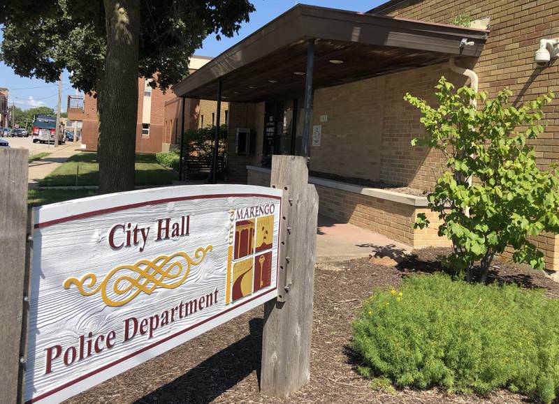 Marengo city hall and police department is photographed on Thursday, Aug. 6, 2020, in Marengo.