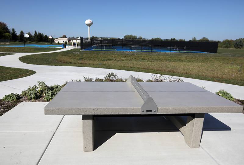 A table tennis game, shown on Saturday, Sept. 27, 2025, is one of the features of the Crystal Lake Parks District’s new Lakewood Meadows Park.