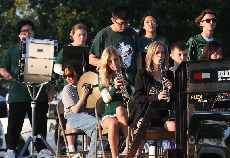 Members of the St. Bede band perform during the St. Bede Homecoming Parade on Friday, Sept. 29, 2023 at St. Bede Lane.
