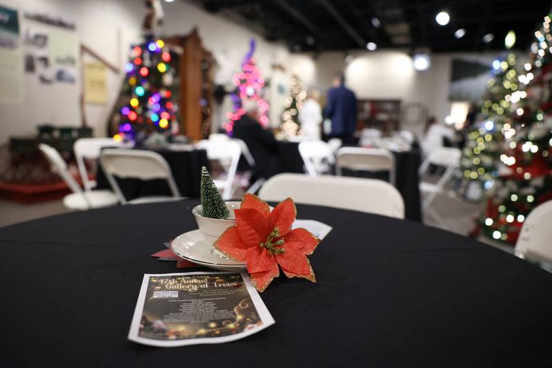 The tables are set as attendees arrive to admire trees at the Kankakee County Museum during the 47th annual Gallery of Trees kickoff event on Wednesday, Dec. 3, 2025.