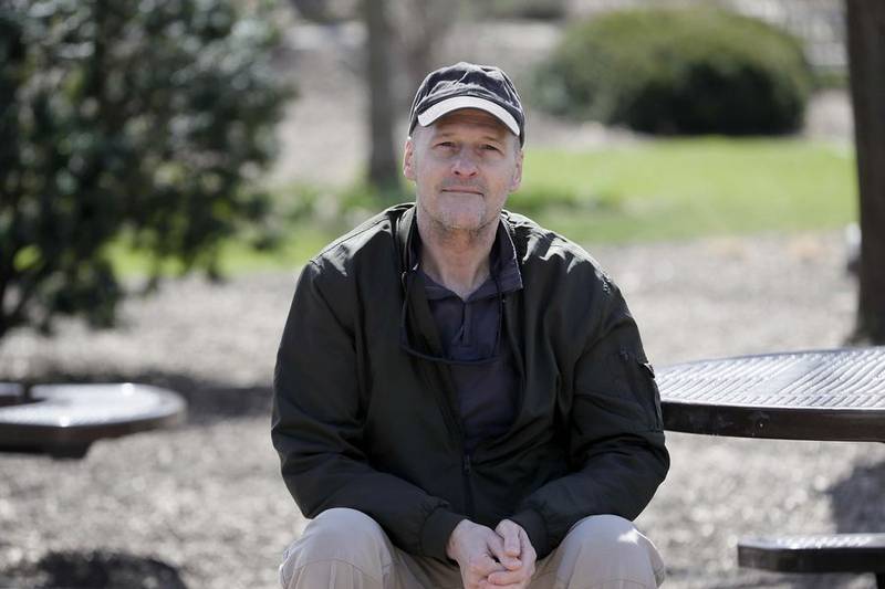 Former hostage Mark Frerichs enjoys the spring weather in Lilacia Park. The Lombard native talks about his roots, his ordeal as a Taliban captive and what's next.