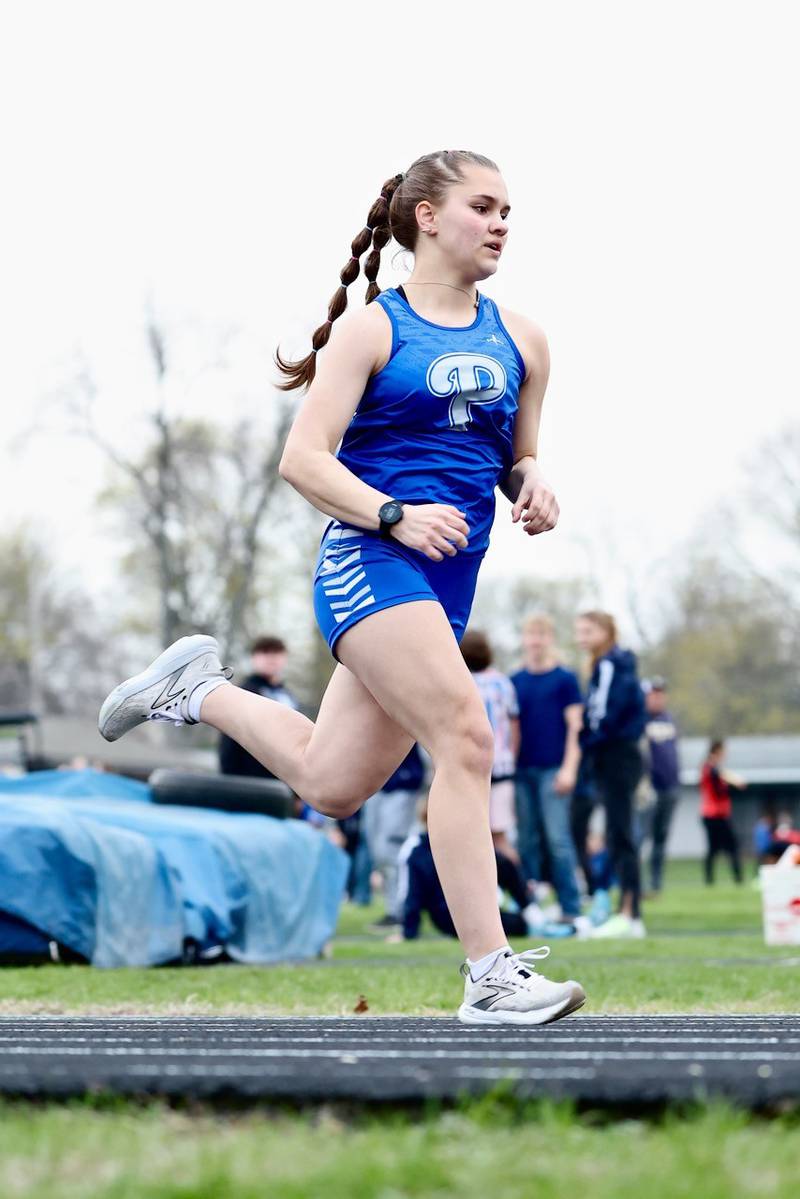 Princeton's  Rebekah Lord runs in Thursday's Howard-Monier Meet at Princeton.