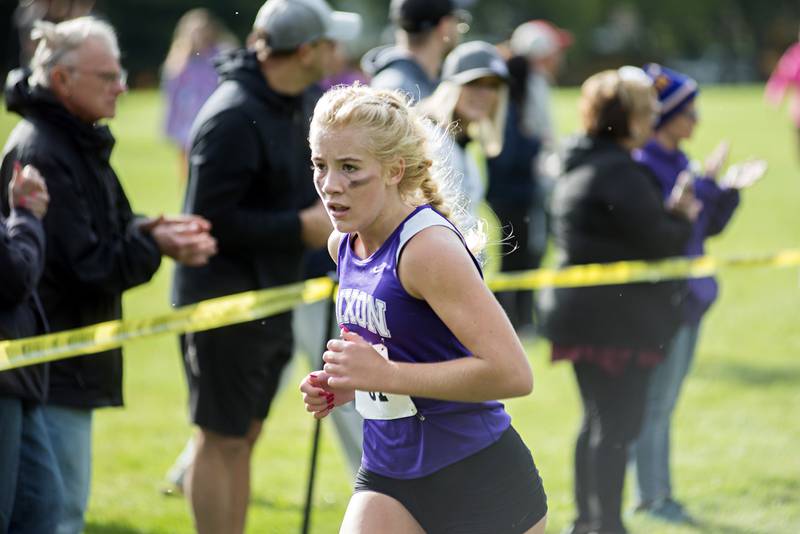 Dixon's Emma Smith takes third during the Rock River Run at Woodlawn School in Sterling, Saturday, Sept. 24, 2022.