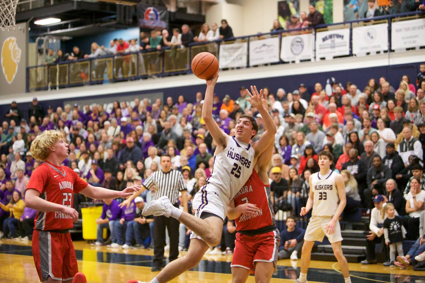during the Class 1A Harvest Christian Sectional championship game Friday, March 1, 2024, in Elgin.