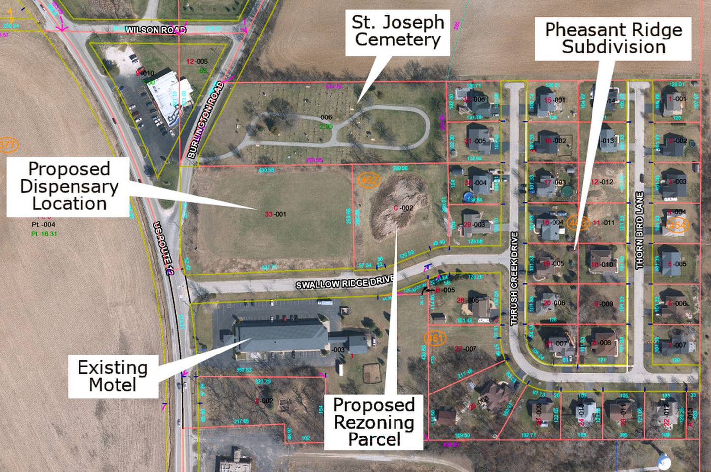 A map of the Richmond neighborhood surrounding a proposed legal cannabis dispensary.