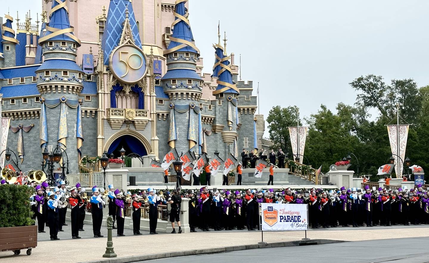 Wych said the band was given five pieces to perform, including the “Mickey Mouse March” on the castle stage, and the arrangements were specifically written to accompany the brass quintet.