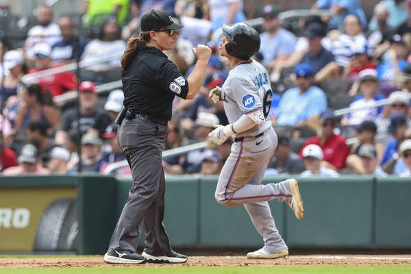 Jen Pawol breaks MLB’s gender barrier as the first female umpire to work a regular-season game
