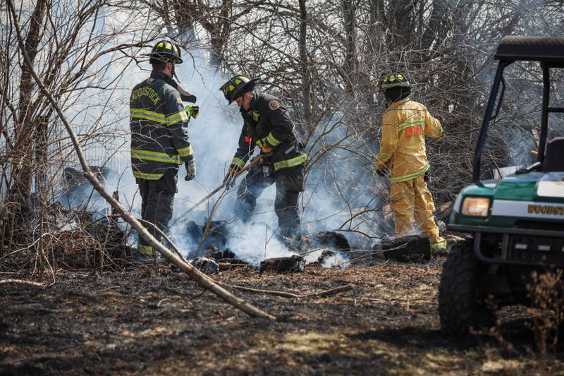 Marengo Fire & Rescue Districts responded to the first fire at 12:56 p.m. to the 1500 block of Vermont Road near Woodstock.