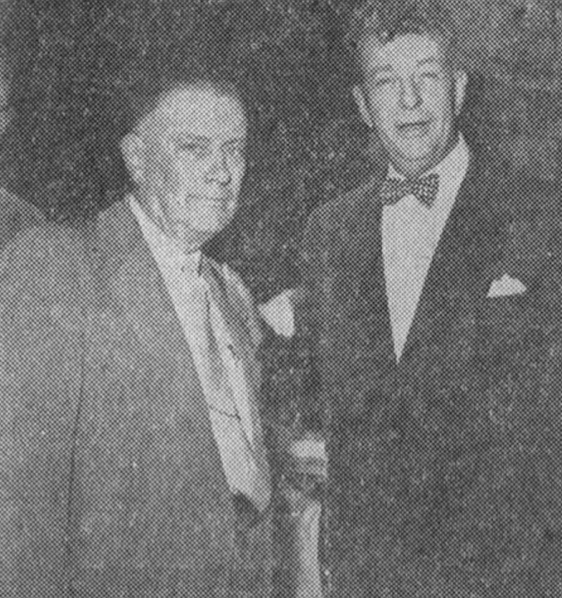 1950: Everett Dirksen (right), a candidate for the U. S. Senate, was a guest at the Kendall County Republican Picnic. He is shown with Kendall County GOP Chairman Glen D. Palmer.