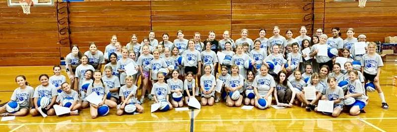 The grades 3-5 division of the Princeton High School Girls Basketball Camp drew 54 campers.