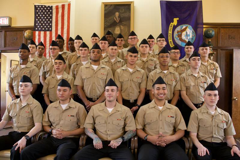 This Thanksgiving, Illinois State Police escorted a busload of 30 recruits from the Great Lakes Naval Station Training Center to Crystal Lake’s Nunda Masonic Lodge for Thanksgiving dinner.