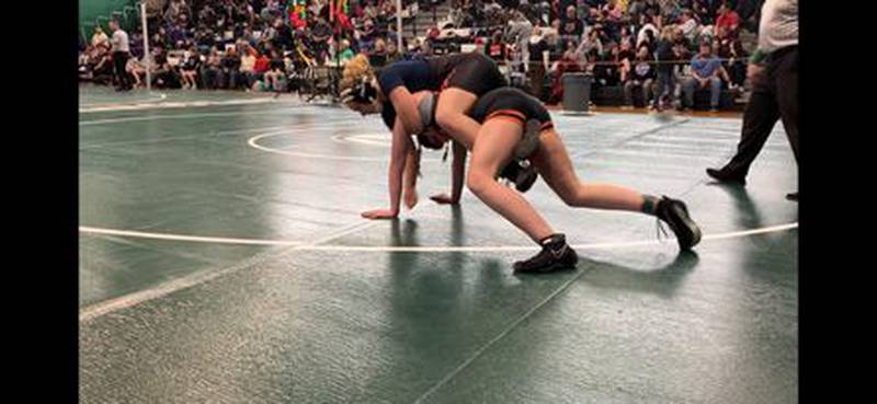 PC-Hall wrestle Bailey Herr wrestles at the Geneseo Regional.