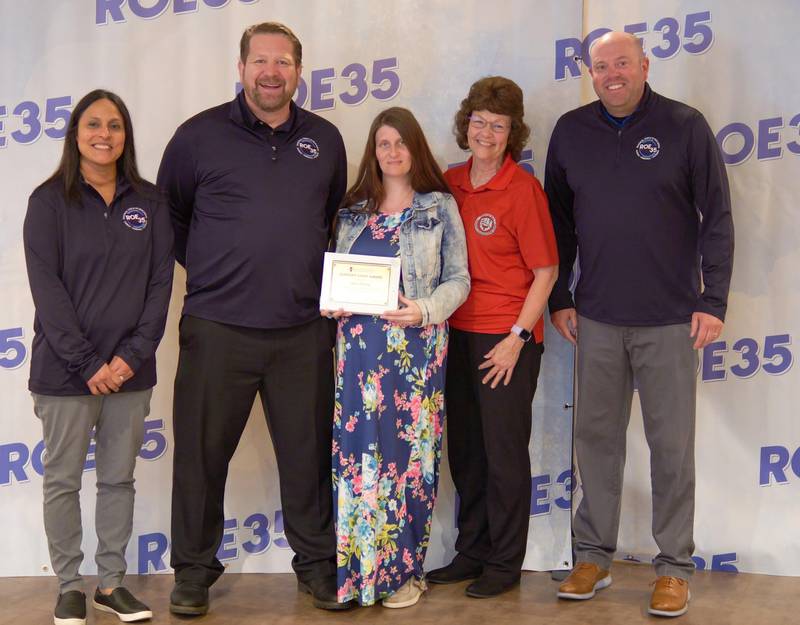 The Regional Office of Education honored schools within the district. Here the administrative team poses for a photo with the Lighted Way in La Salle.