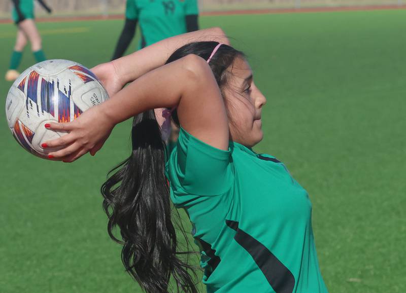 L-P's Danna Vazquez throws the ball in bounce against Streator on Friday, March 27, 2026 at the L-P athletic complex in La Salle.