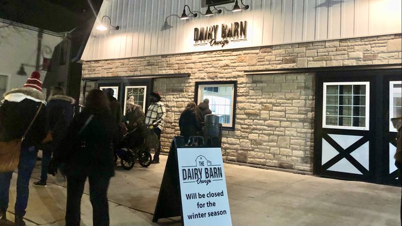 Dairy Barn closed its doors for the winter season on Nov. 20 2022 and a re-opening date is still to be determined for the ice cream shop 121 Main Street in Oswego's downtown.