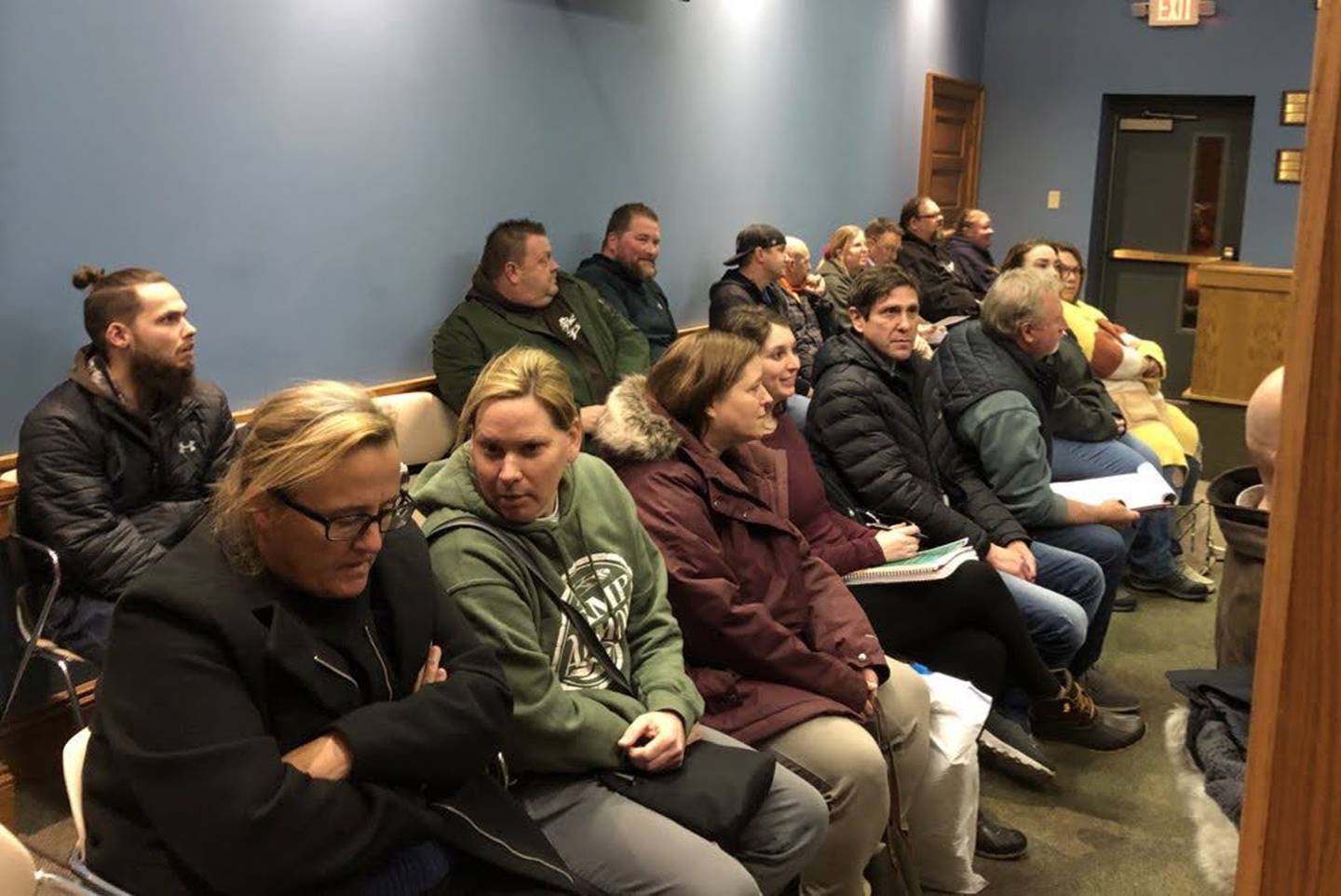 Residents gather to hear Environmental Engineer Brad Brown's presentation on soil and water levels following the Carus Chemical fire at La Salle City Hall Monday, Feb. 6, 2023