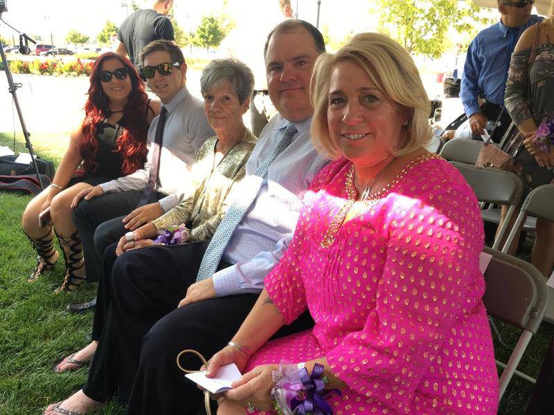 From left: Amy Vana, Mitchell Cunningham, Marilyn Kurtz,Tom Vana and Michele Vana after the dedication ceremony.
