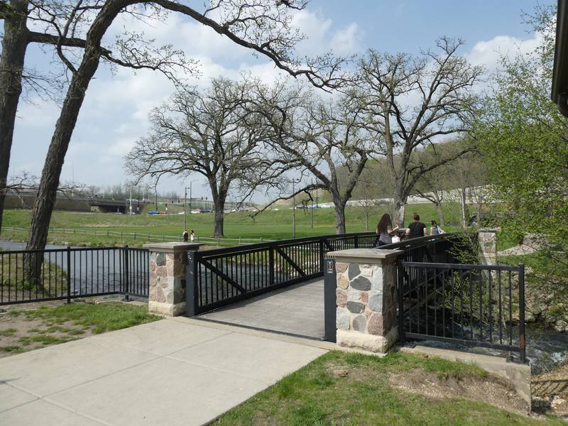 A bridge over Crystal Creek in Towne Park, looking north towards Rt. 31. The Algonquin Historic Commission will be discussing renovations to the historic mineral springs are along the creek as part of potential park renovations that could be finalized as early as June, city planners said.